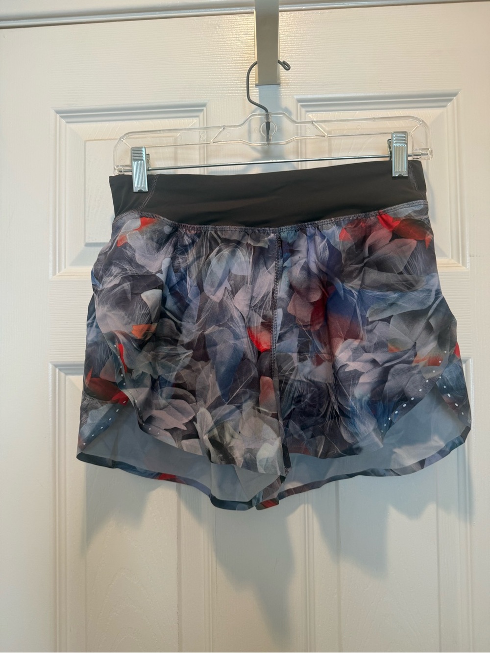 Lululemon Women's Floral-Print Active Shorts - Black Waistband